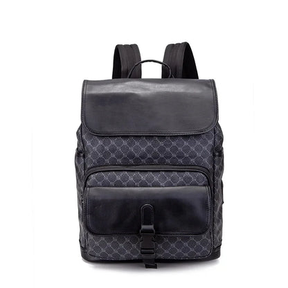 Fashion large capacity Men's luxury leather travel backpack casual student school bag business man Laptop Backpack