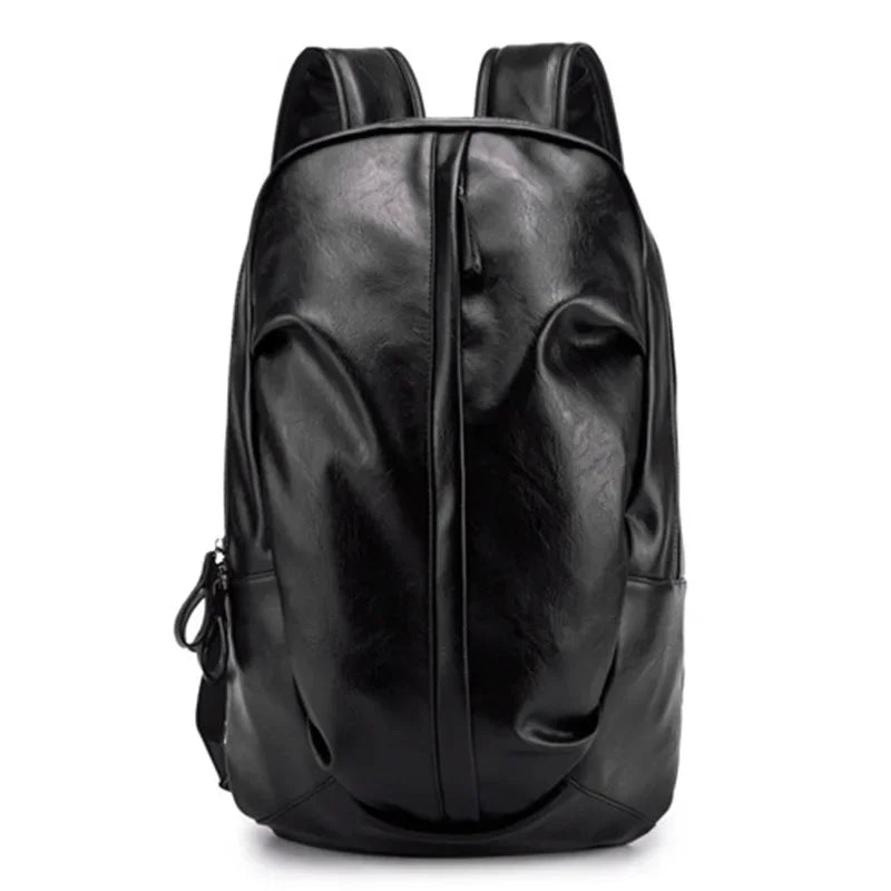 Fashion leather men's large capacity male travel backpack trendy casual student school bag for boys