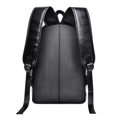 Fashion multifunction men's vintage soft leather travel backpack large capacity student school bags