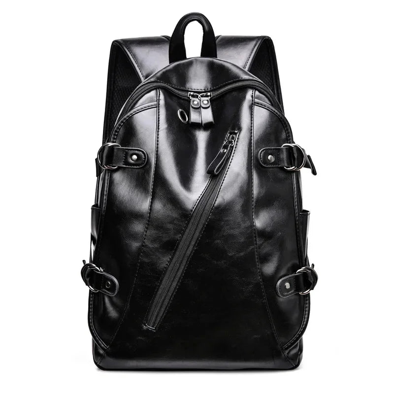 Fashion multifunction men's vintage soft leather travel backpack large capacity student school bags