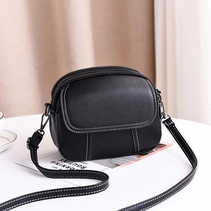 Fashion new women's shoulder simple leather messenger high quality female phone crossbody small handbag