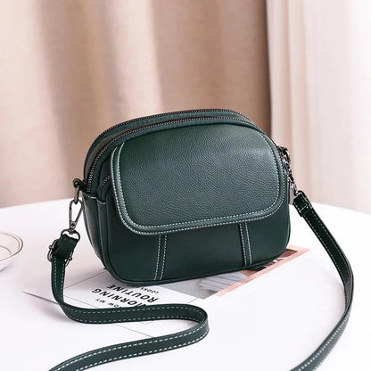 Fashion new women's shoulder simple leather messenger high quality female phone crossbody small handbag