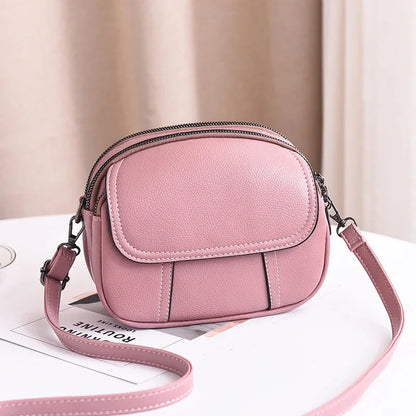 Fashion new women's shoulder simple leather messenger high quality female phone crossbody small handbag