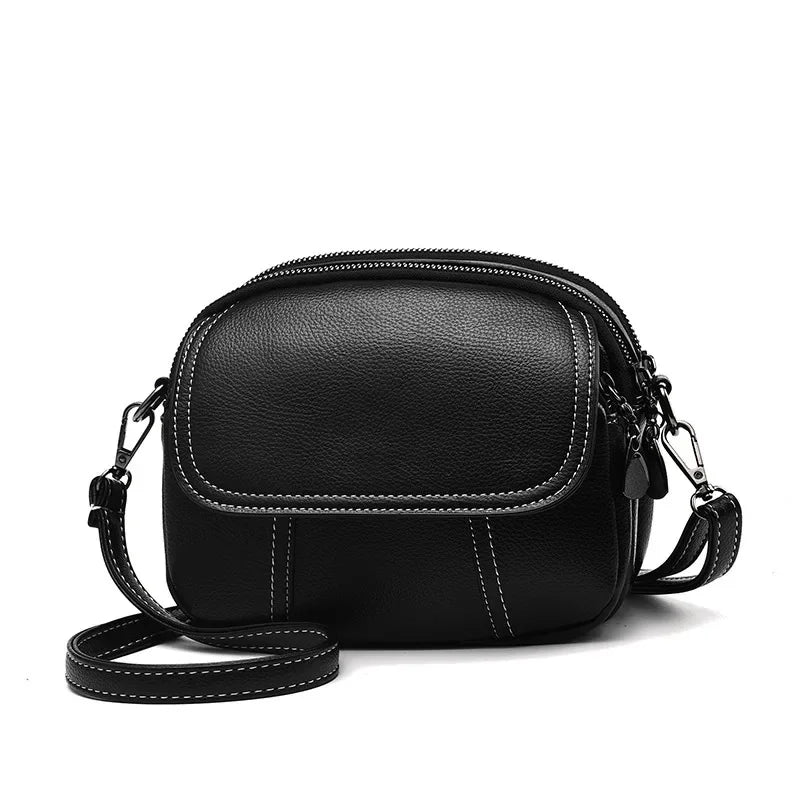 Fashion new women's shoulder simple leather messenger high quality female phone crossbody small handbag
