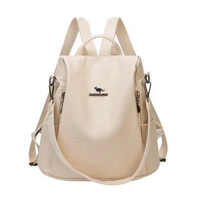 Fashiona Simple Women's Vintage Leather Travel Backpack Waterproof Feminina School Large Capacity Shoulder Bag