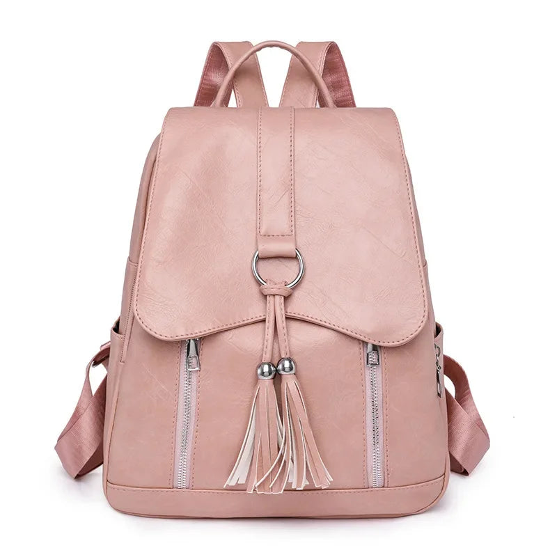 Fashiona leather women's outdoor large capacity travel backpack vintage casual Feminina school bag for girls