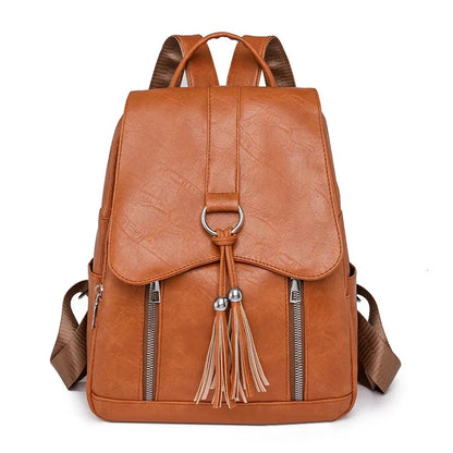 Fashiona leather women's outdoor large capacity travel backpack vintage casual Feminina school bag for girls