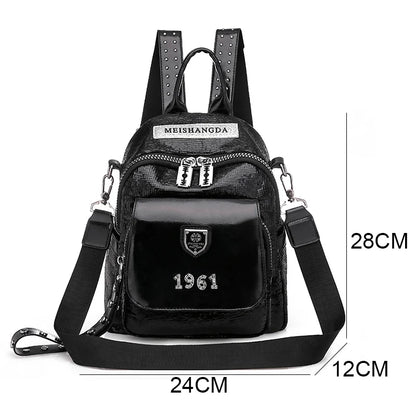 Fashionable And Shiny Backpacks With Multifunctional And Large Capacity Rivet Design Luxurious Women's Travel Backpack Mochilas