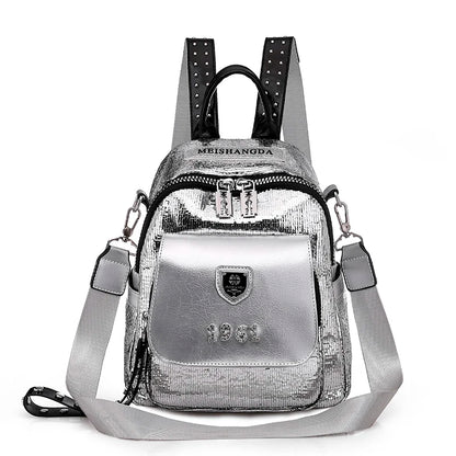Fashionable And Shiny Backpacks With Multifunctional And Large Capacity Rivet Design Luxurious Women's Travel Backpack Mochilas