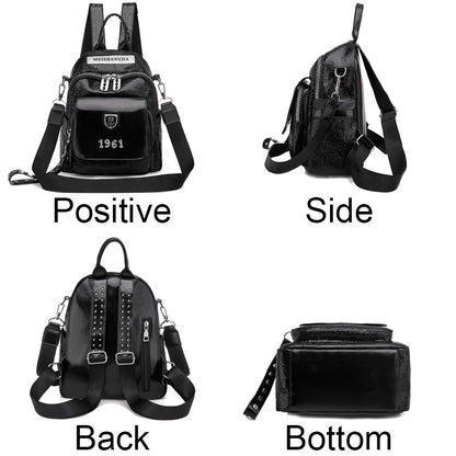 Fashionable And Shiny Backpacks With Multifunctional And Large Capacity Rivet Design Luxurious Women's Travel Backpack Mochilas