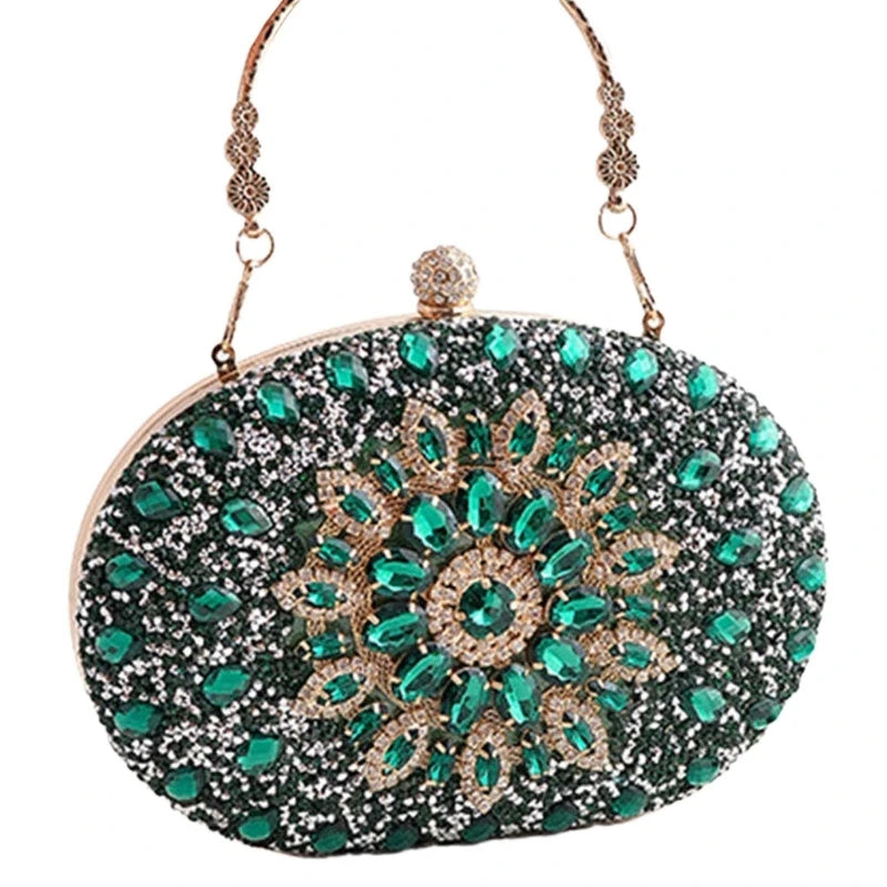 Fashionable Clutch with Dazzlings Diamond Accents Dress Bag Trendy Party Bags