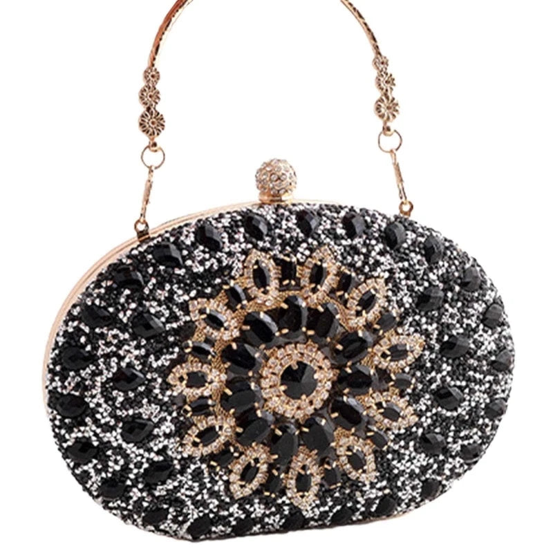 Fashionable Clutch with Dazzlings Diamond Accents Dress Bag Trendy Party Bags