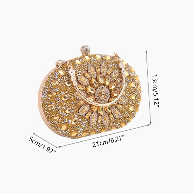 Fashionable Clutch with Dazzlings Diamond Accents Dress Bag Trendy Party Bags