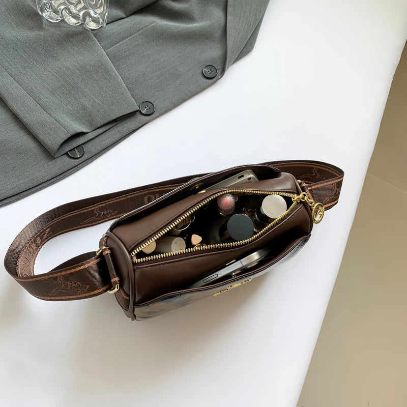 Fashionable Contrasting Color Design Single Shoulder Bag Luxury Brand Women's Crossbody Bags High Quality Leather Female Handbag