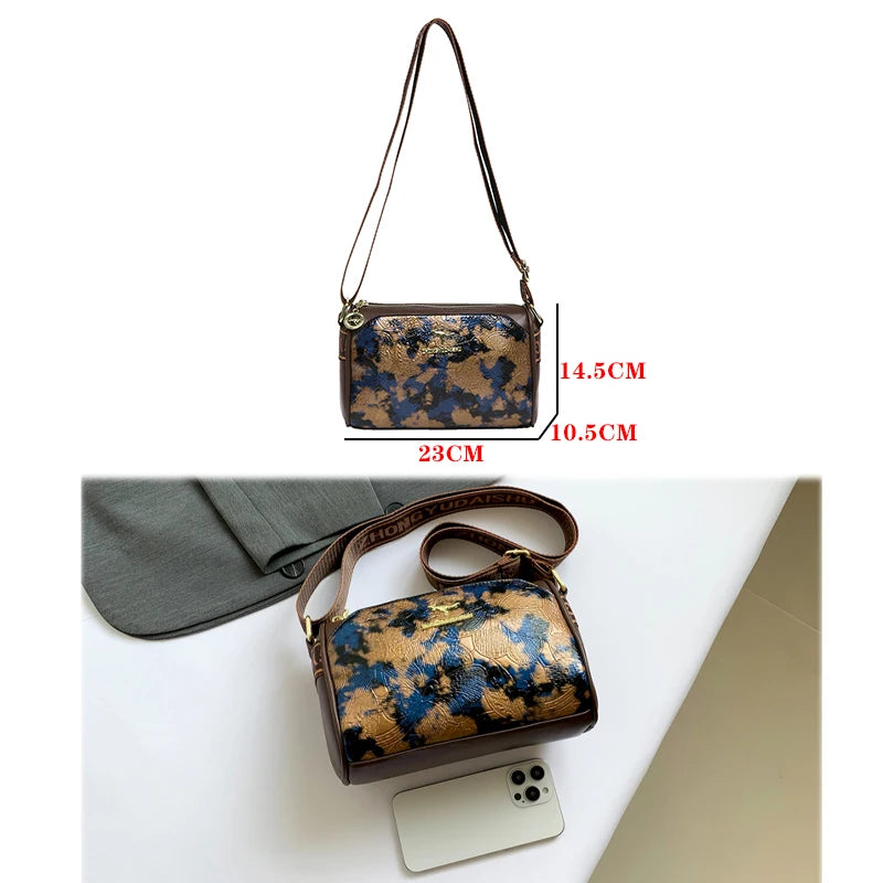 Fashionable Contrasting Color Design Single Shoulder Bag Luxury Brand Women's Crossbody Bags High Quality Leather Female Handbag