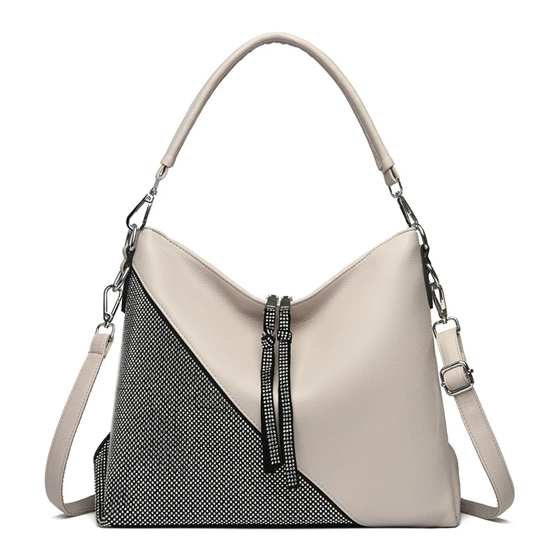Fashionable Diamond Shoulder Bag With Large Capacity Luxurious Designer Brand Women's Handbag High Quality Leather Crossbody Bag