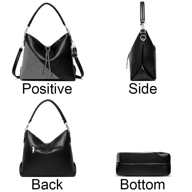 Fashionable Diamond Shoulder Bag With Large Capacity Luxurious Designer Brand Women's Handbag High Quality Leather Crossbody Bag