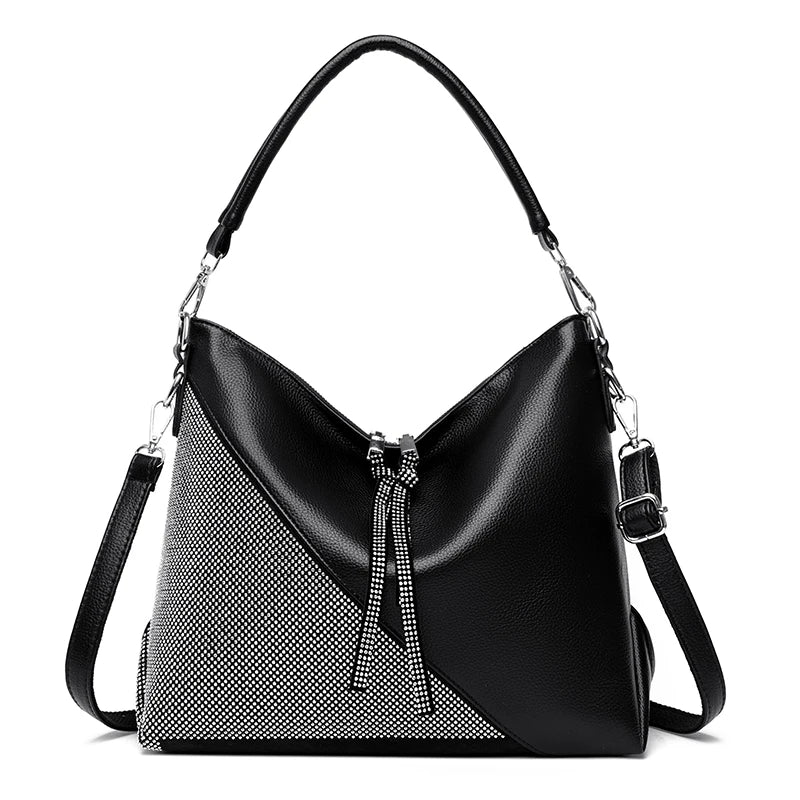 Fashionable Diamond Shoulder Bag With Large Capacity Luxurious Designer Brand Women's Handbag High Quality Leather Crossbody Bag
