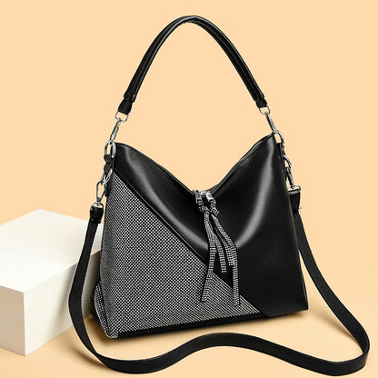 Fashionable Diamond Shoulder Bag With Large Capacity Luxurious Designer Brand Women's Handbag High Quality Leather Crossbody Bag