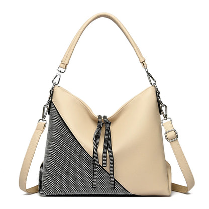 Fashionable Diamond Shoulder Bag With Large Capacity Luxurious Designer Brand Women's Handbag High Quality Leather Crossbody Bag