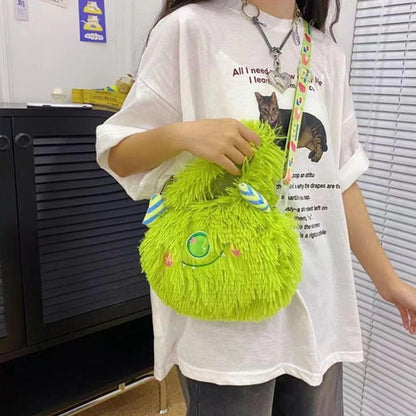 Fashionable Girls Bag Women Plush Tote Autumn/Winter Handbag Elegant Ladies Bag