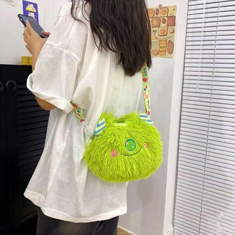 Fashionable Girls Bag Women Plush Tote Autumn/Winter Handbag Elegant Ladies Bag