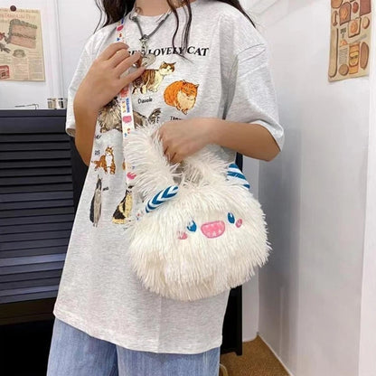 Fashionable Girls Bag Women Plush Tote Autumn/Winter Handbag Elegant Ladies Bag