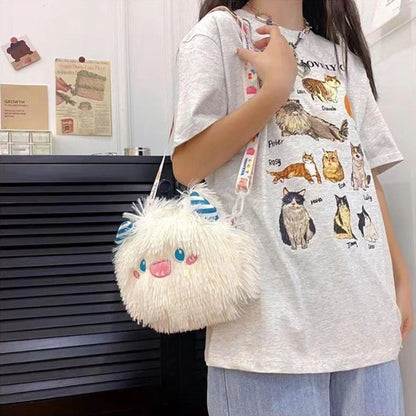 Fashionable Girls Bag Women Plush Tote Autumn/Winter Handbag Elegant Ladies Bag