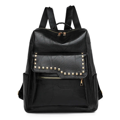Fashionable New Rivet Design Backpacks High Quality Leather Large Capacity Travel Mochilas Luxury Brand Women's Backpack Sac
