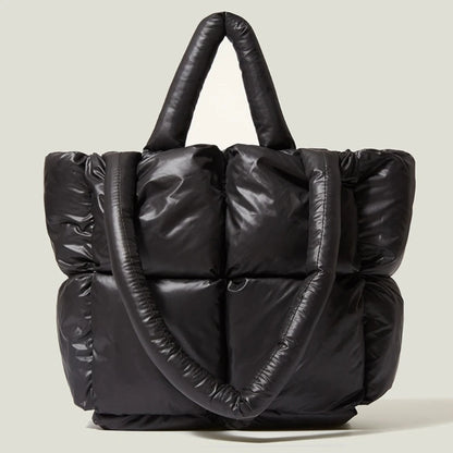 Fashionable Puffer Cotton Padded Tote Purse for Women Shoulder Bag Fashionable and Comfortable Handbag