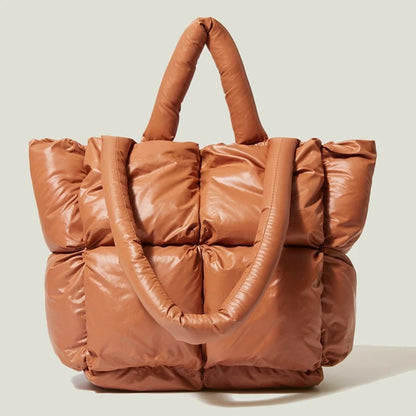 Fashionable Puffer Cotton Padded Tote Purse for Women Shoulder Bag Fashionable and Comfortable Handbag