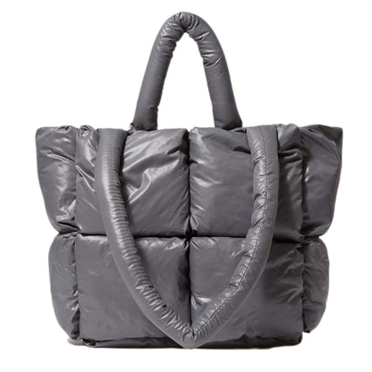Fashionable Puffer Cotton Padded Tote Purse for Women Shoulder Bag Fashionable and Comfortable Handbag