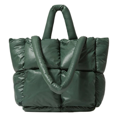 Fashionable Puffer Cotton Padded Tote Purse for Women Shoulder Bag Fashionable and Comfortable Handbag