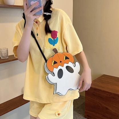 Fashionable Pumpkin Shaped PU Shoulder Bags Crossbody Bag for Women
