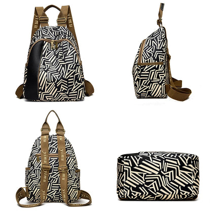 Fashionable Striped Design Women's Backpacks Luxurious Large Capacity Travel Backpack High Quality Oxford Cloth Girl Mochilas