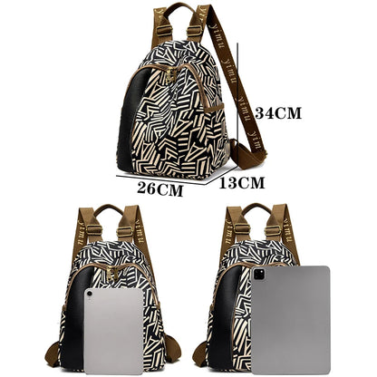 Fashionable Striped Design Women's Backpacks Luxurious Large Capacity Travel Backpack High Quality Oxford Cloth Girl Mochilas