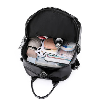 Fashionable Trendy Women's Backpack With Diamond Grid for Female Single Shoulder Bag High Quality Soft Leather Girl School Bags