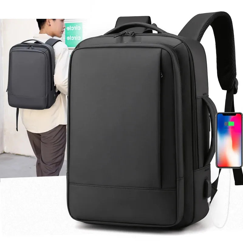 Fashionable USB Charging Travel Backpack with Expandable Design for Men Business Commuter Laptop Backpacks school bags mochilas