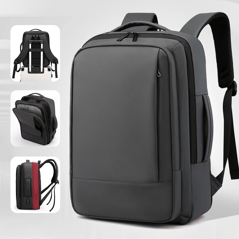 Fashionable USB Charging Travel Backpack with Expandable Design for Men Business Commuter Laptop Backpacks school bags mochilas