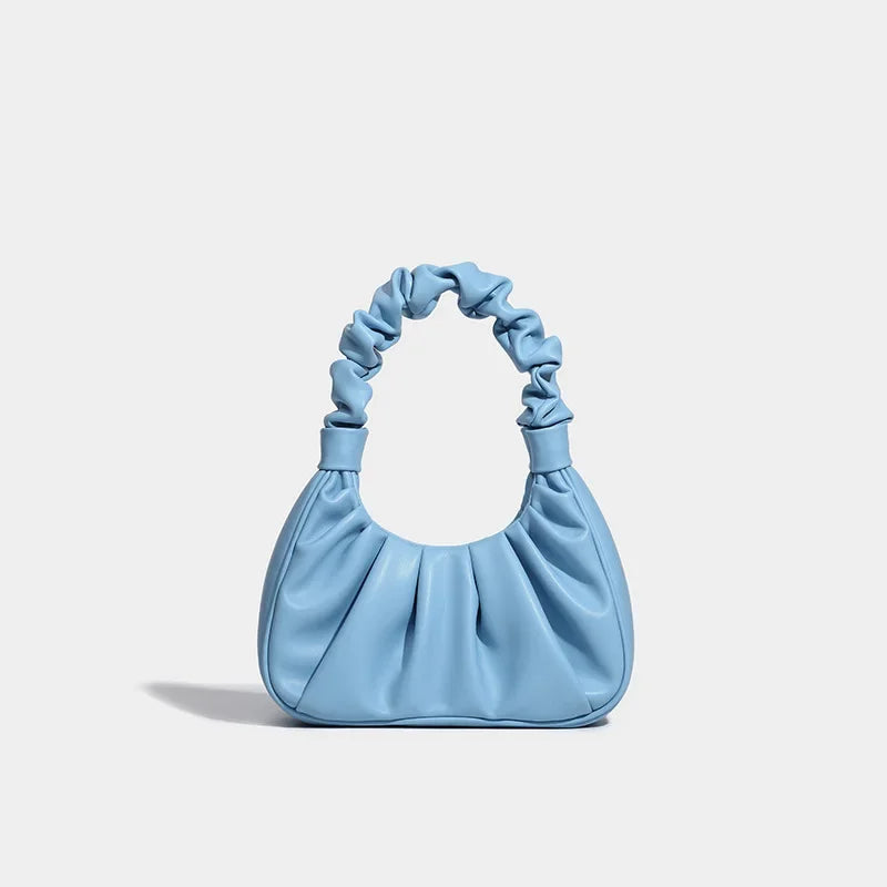 Fashionable Underarm Women's Bag 2024 New Handbag Texture Niche Design Versatile Casual Pleated Cloud Bag
