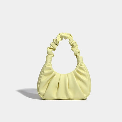 Fashionable Underarm Women's Bag 2024 New Handbag Texture Niche Design Versatile Casual Pleated Cloud Bag