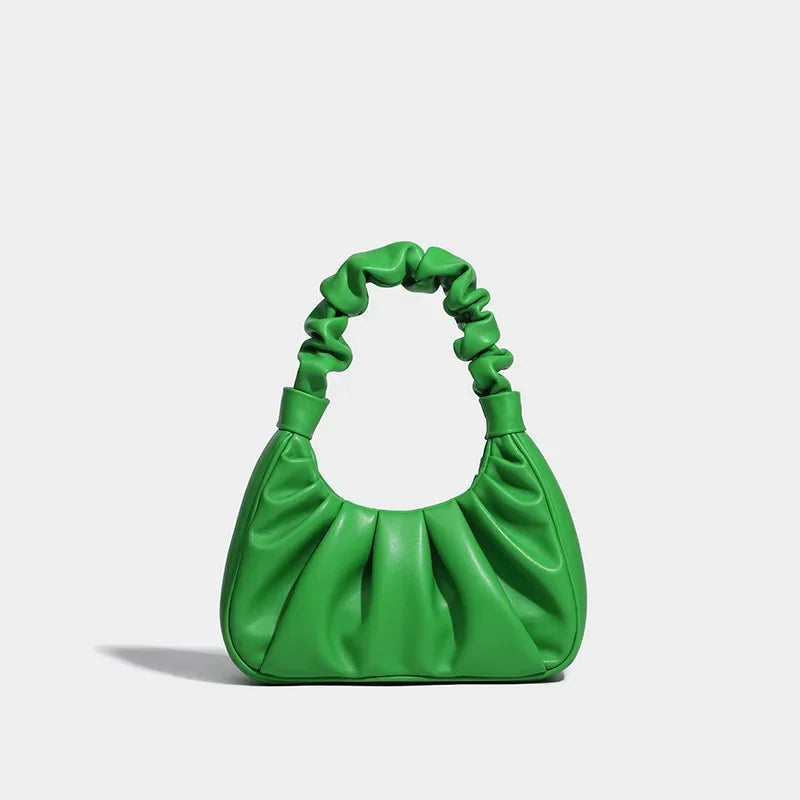 Fashionable Underarm Women's Bag 2024 New Handbag Texture Niche Design Versatile Casual Pleated Cloud Bag