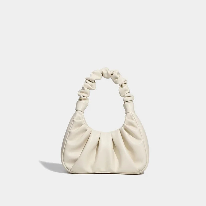 Fashionable Underarm Women's Bag 2024 New Handbag Texture Niche Design Versatile Casual Pleated Cloud Bag