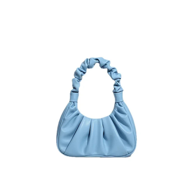 Fashionable Underarm Women's Bag 2024 New Handbag Texture Niche Design Versatile Casual Pleated Cloud Bag