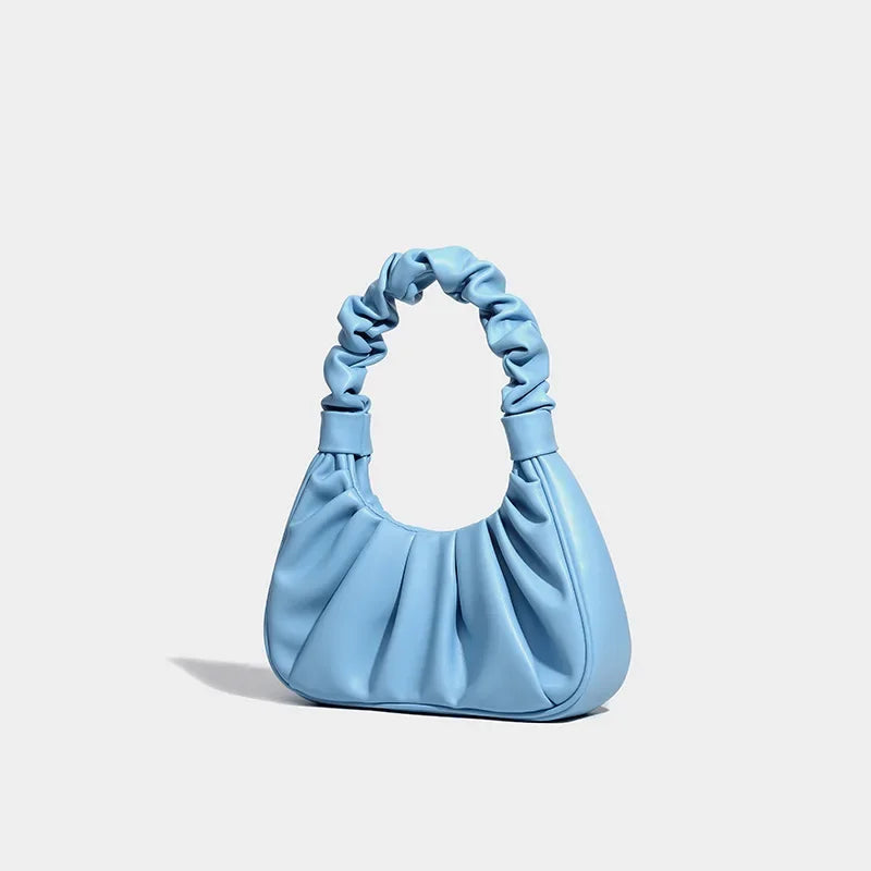 Fashionable Underarm Women's Bag 2024 New Handbag Texture Niche Design Versatile Casual Pleated Cloud Bag