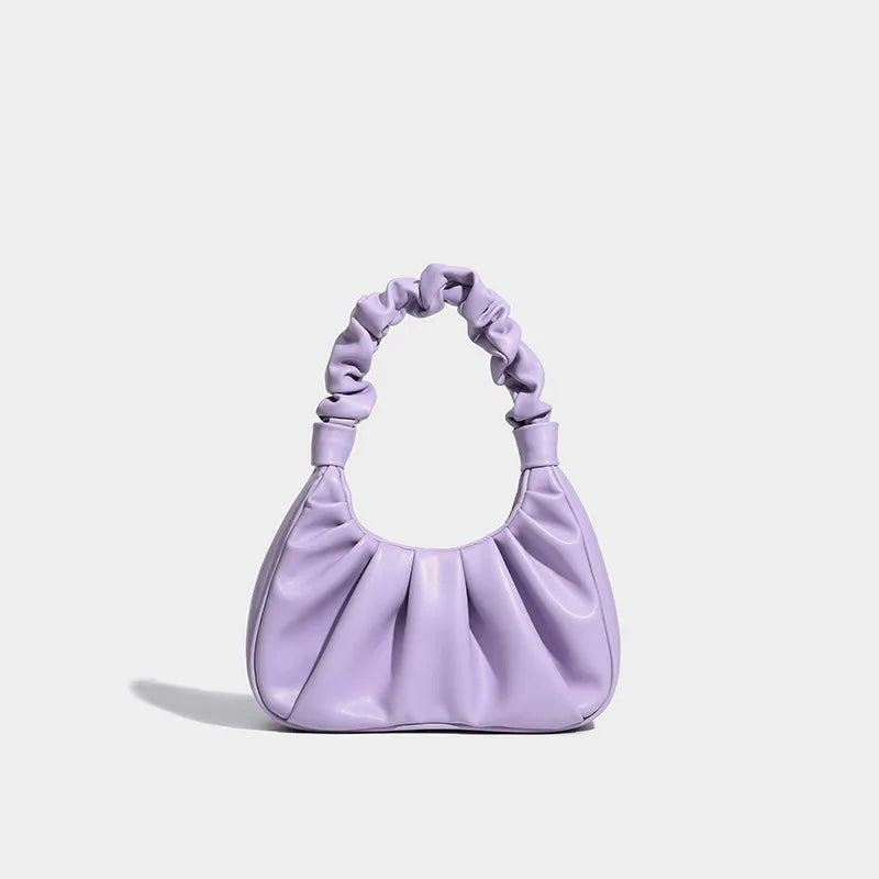Fashionable Underarm Women's Bag 2024 New Handbag Texture Niche Design Versatile Casual Pleated Cloud Bag