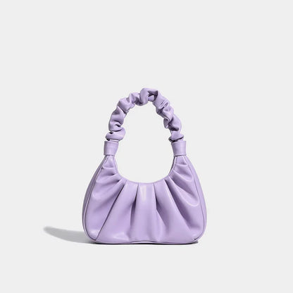 Fashionable Underarm Women's Bag 2024 New Handbag Texture Niche Design Versatile Casual Pleated Cloud Bag