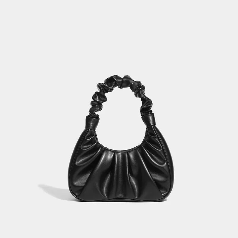 Fashionable Underarm Women's Bag 2024 New Handbag Texture Niche Design Versatile Casual Pleated Cloud Bag