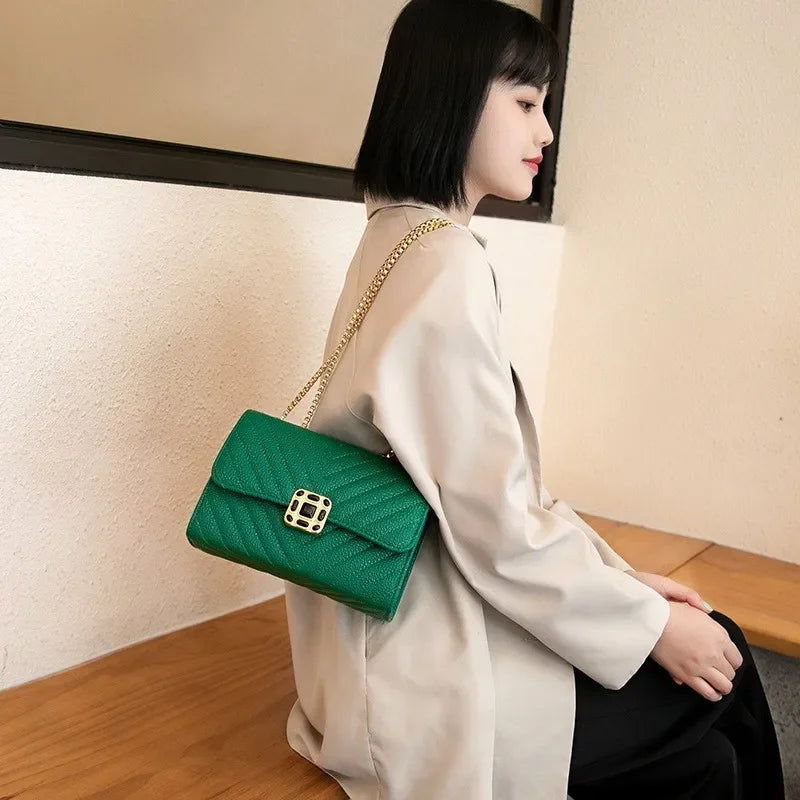 Fashionable Women's Bag 2024 Summer New Niche Design Chain Shoulder and Versatile Crossbody Bag Handbag