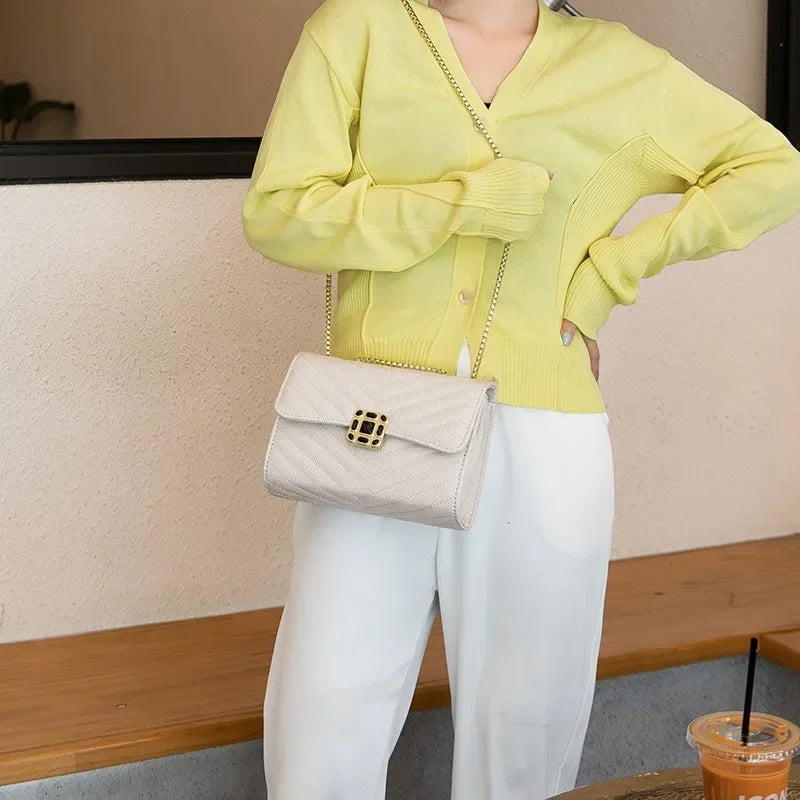 Fashionable Women's Bag 2024 Summer New Niche Design Chain Shoulder and Versatile Crossbody Bag Handbag